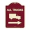 Signmission Trucks All Trucks W/ Truck & Right Arrow Heavy-Gauge Aluminum Sign, 24" x 18", BU-1824-22782 A-DES-BU-1824-22782 - alternate 1